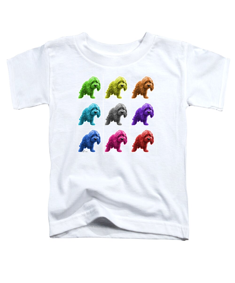 Lhasa Apso Toddler T-Shirt featuring the painting Lhasa Apso Pop Art - 5331 - wb- M by James Ahn
