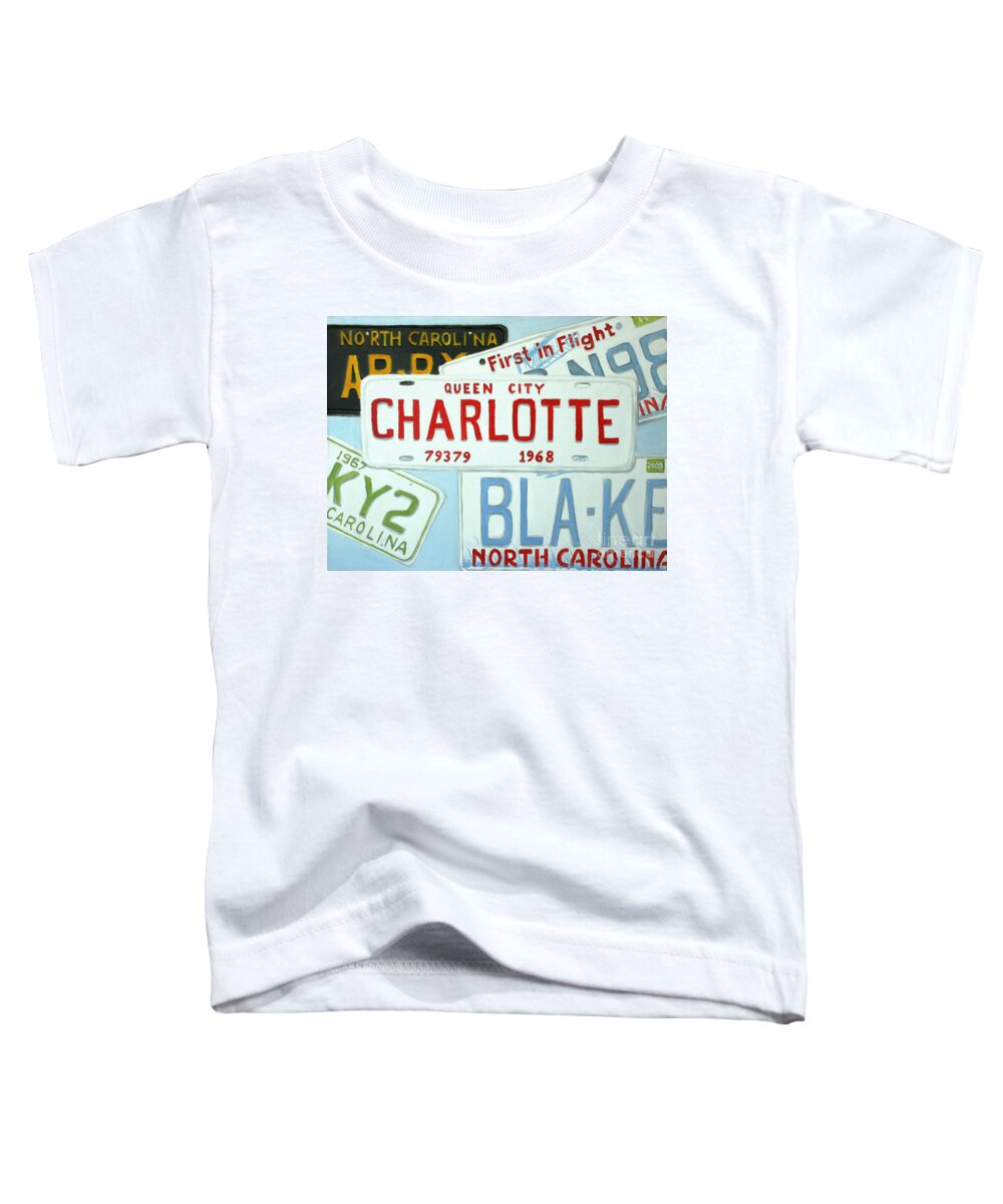 License Toddler T-Shirt featuring the painting License Plates by Stacy C Bottoms