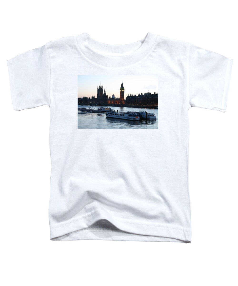 London Toddler T-Shirt featuring the photograph Lighting Up Time on the Thames by Jeremy Hayden