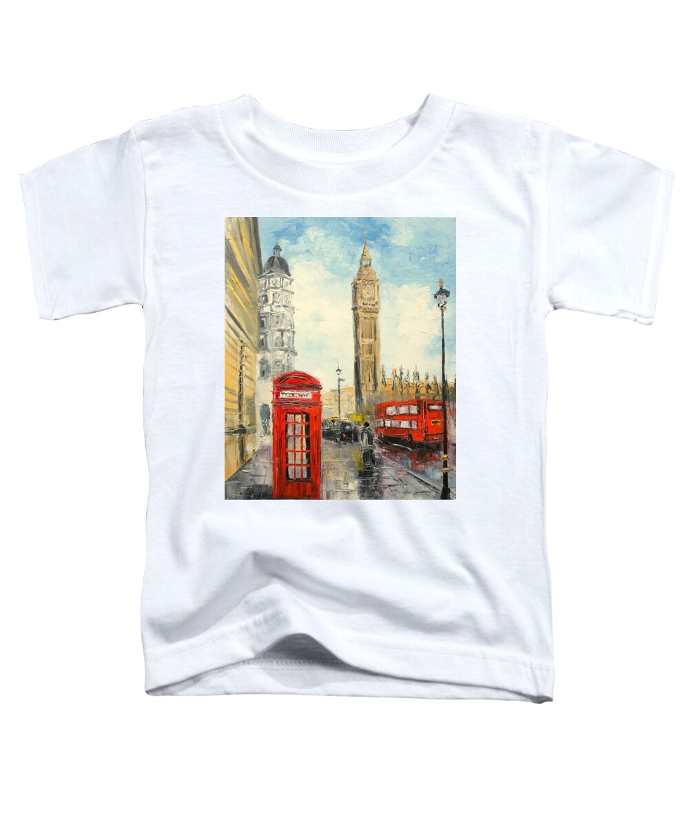 London Toddler T-Shirt featuring the painting London by Luke Karcz