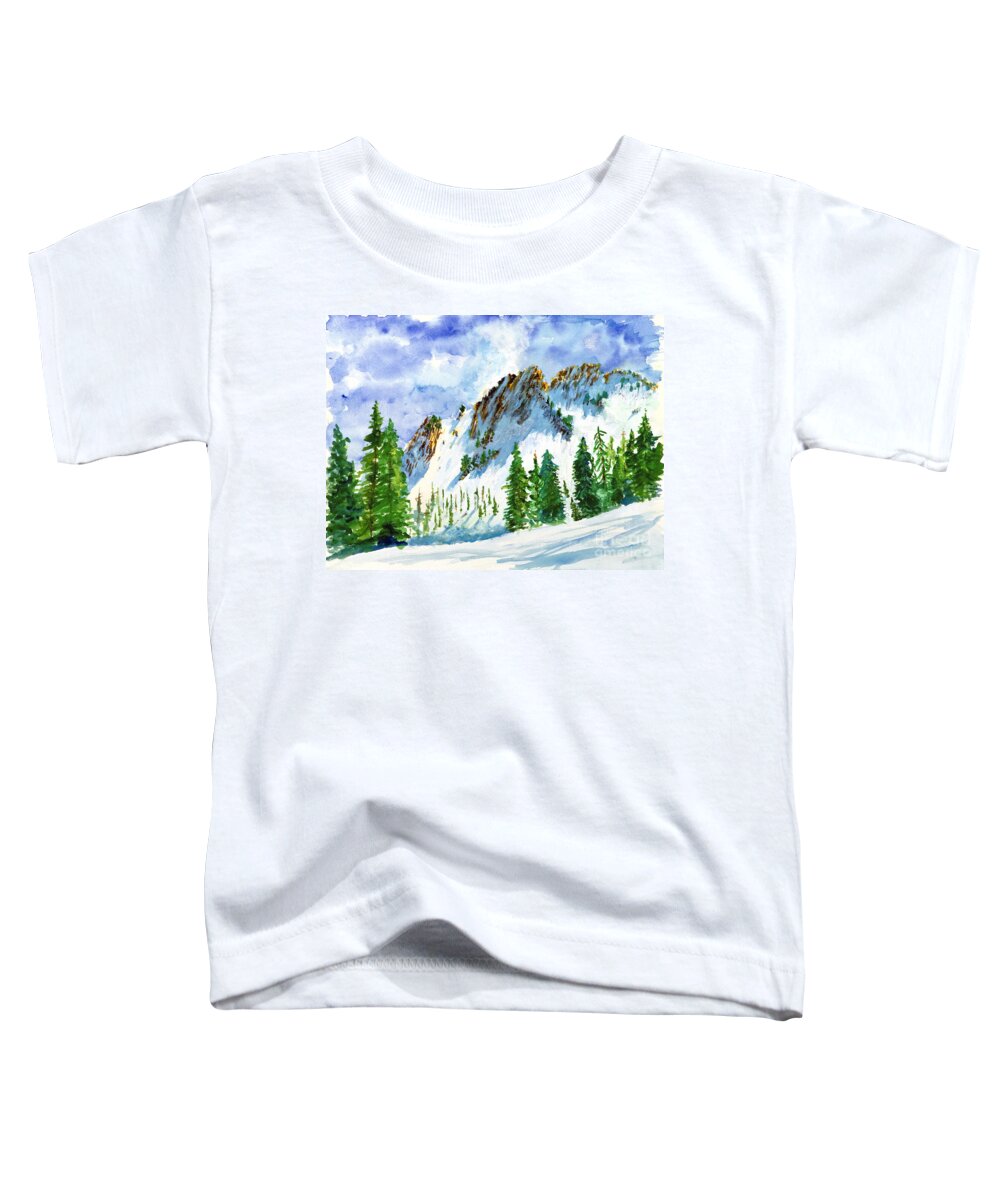 Mountains Toddler T-Shirt featuring the painting Lone Tree in the Afternoon by Walt Brodis