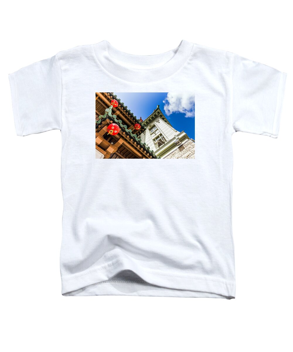Chinatown Toddler T-Shirt featuring the photograph Looking Up by Kate Brown