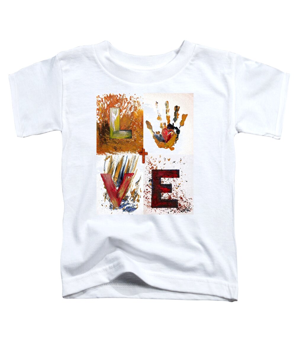  Love Toddler T-Shirt featuring the painting Love by Jennifer Page