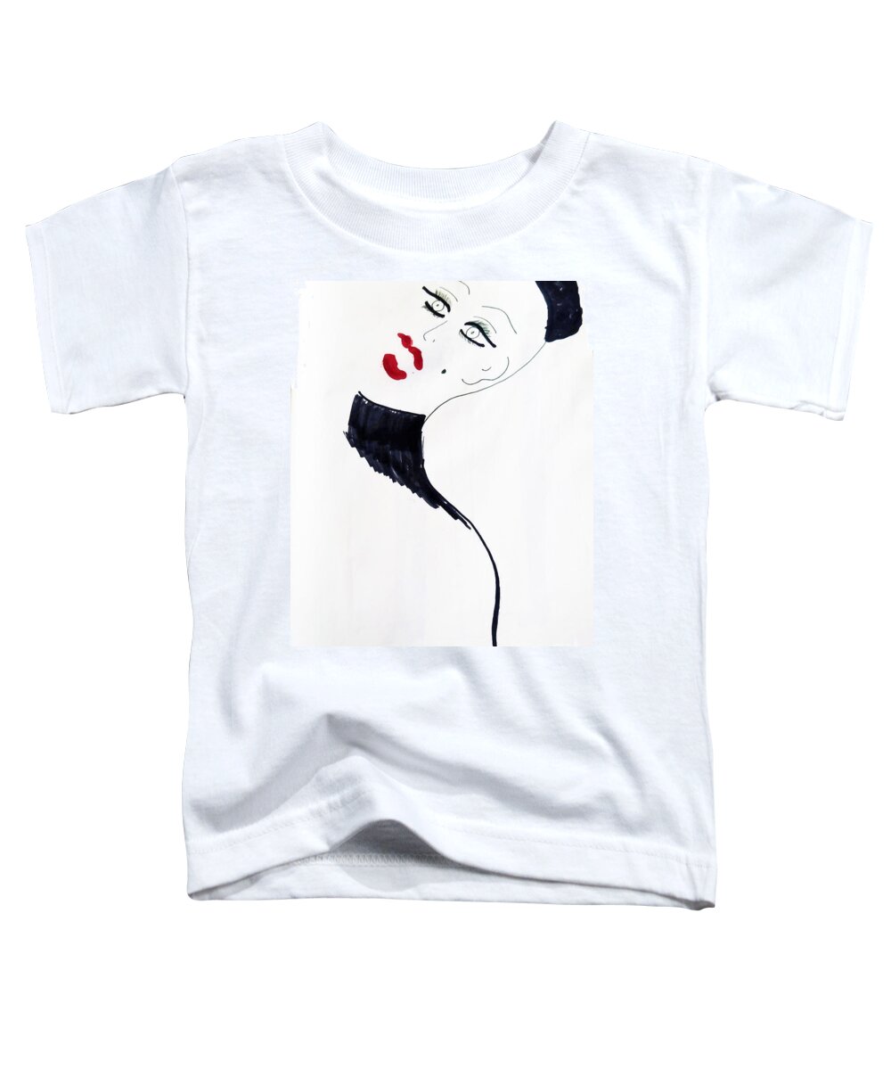 Lgbtq Toddler T-Shirt featuring the drawing Madam by Lyric Lucas