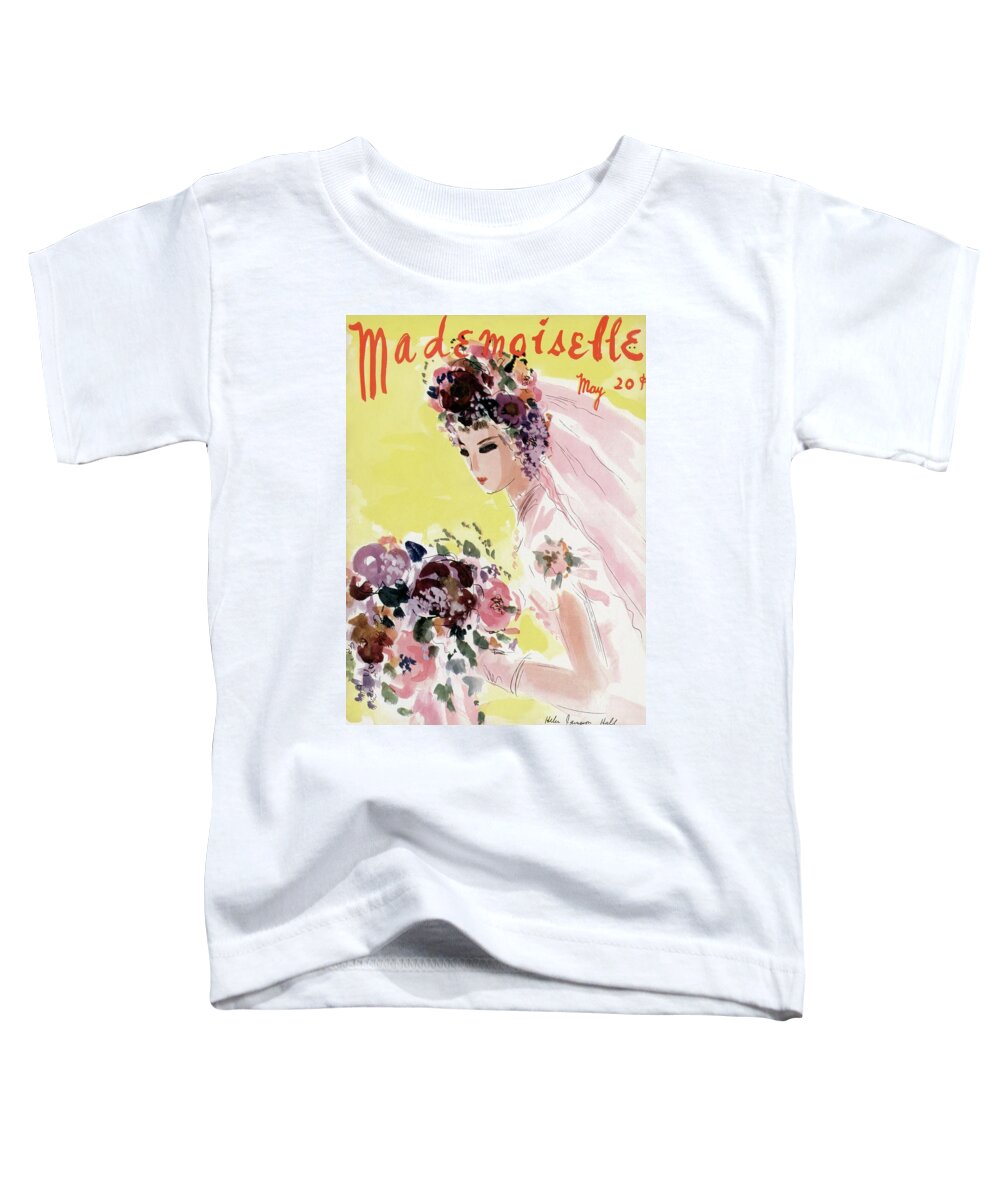 Illustration Toddler T-Shirt featuring the photograph Mademoiselle Cover Featuring A Bride by Helen Jameson Hall