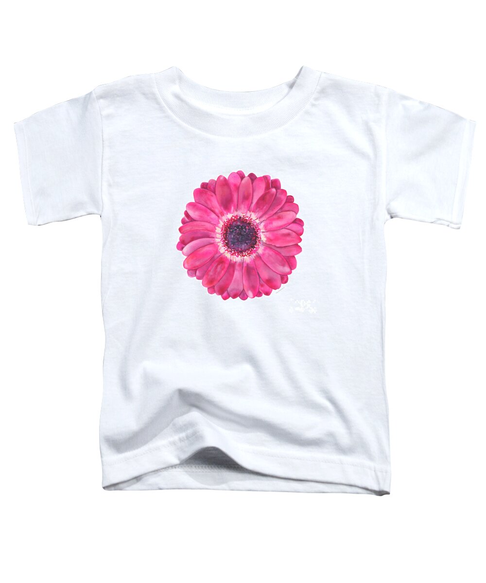 Pink Toddler T-Shirt featuring the painting Magenta Gerbera Daisy by Amy Kirkpatrick