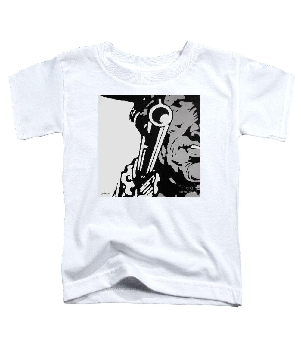 Cowboy Toddler T-Shirt featuring the drawing Make My Day #2 by Robert ONeil