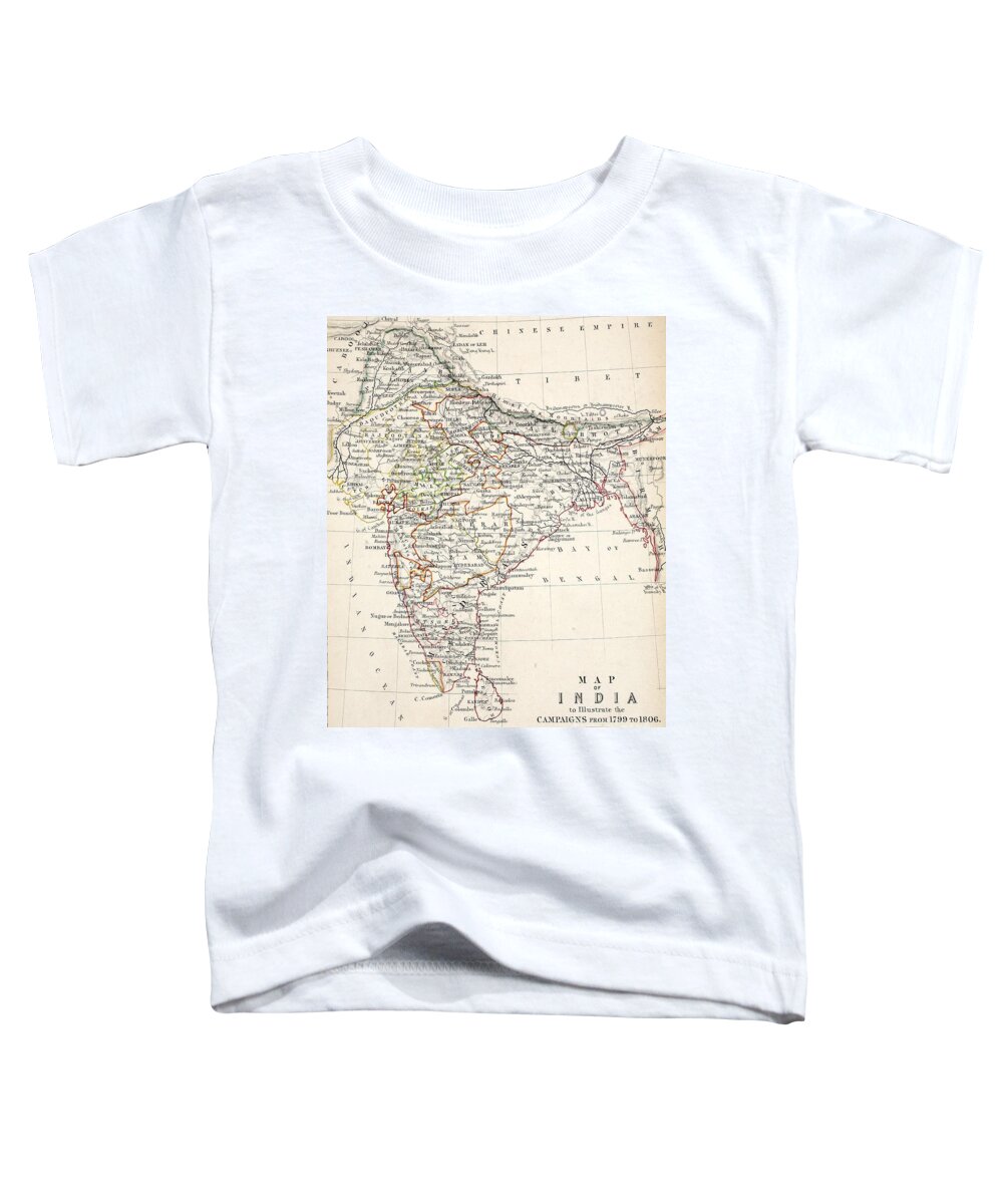 Map Toddler T-Shirt featuring the drawing Map of India by Alexander Keith Johnson