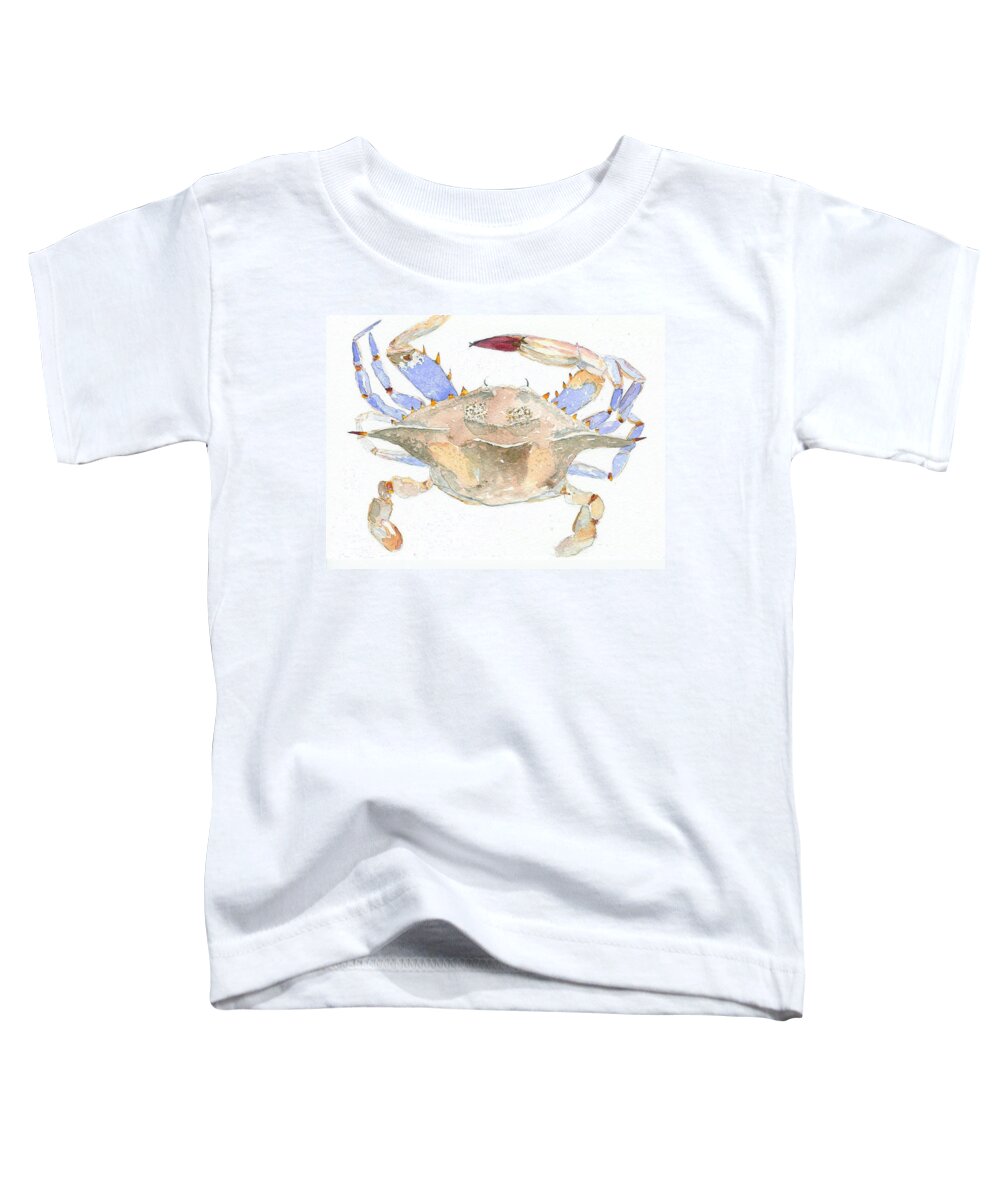 Crab Toddler T-Shirt featuring the painting Maryland Crab by Anne Marie Brown