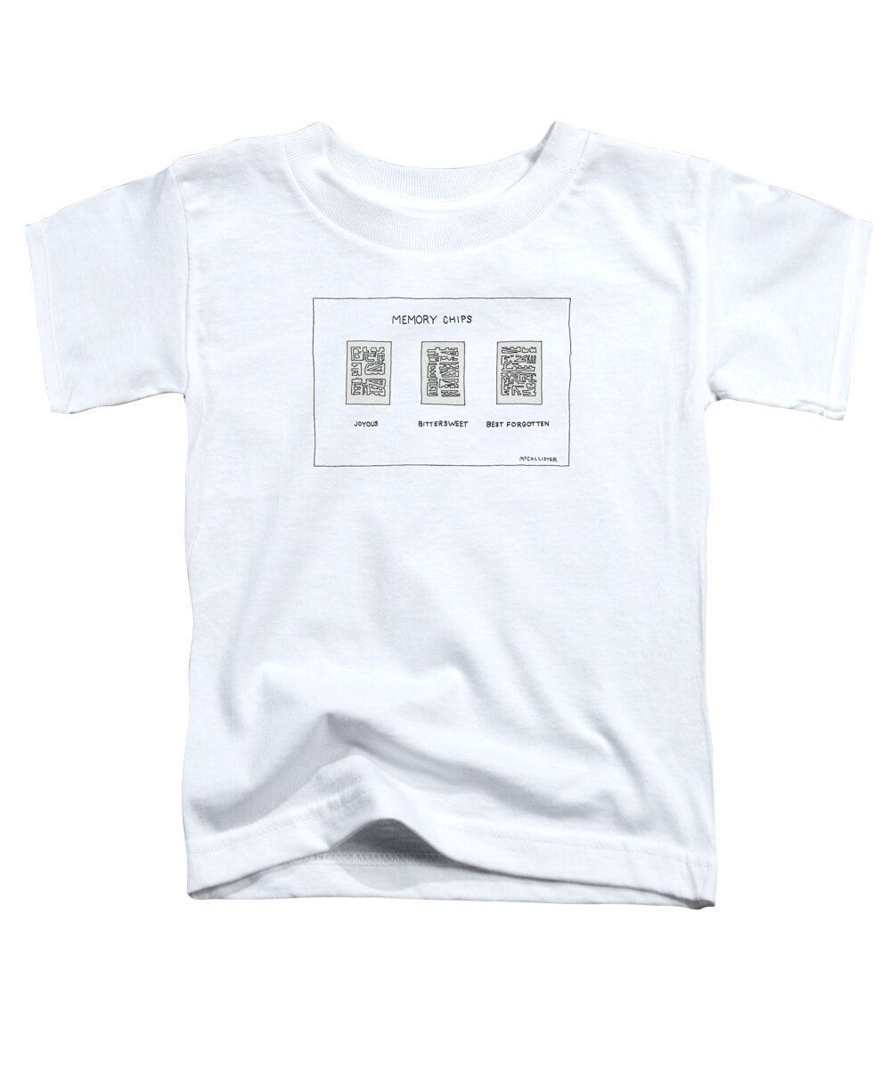 No Caption
Three Memory Chips Lined Up In A Row With Written Above Them.under The First One Is Toddler T-Shirt featuring the drawing Memory Chips by Richard McCallister