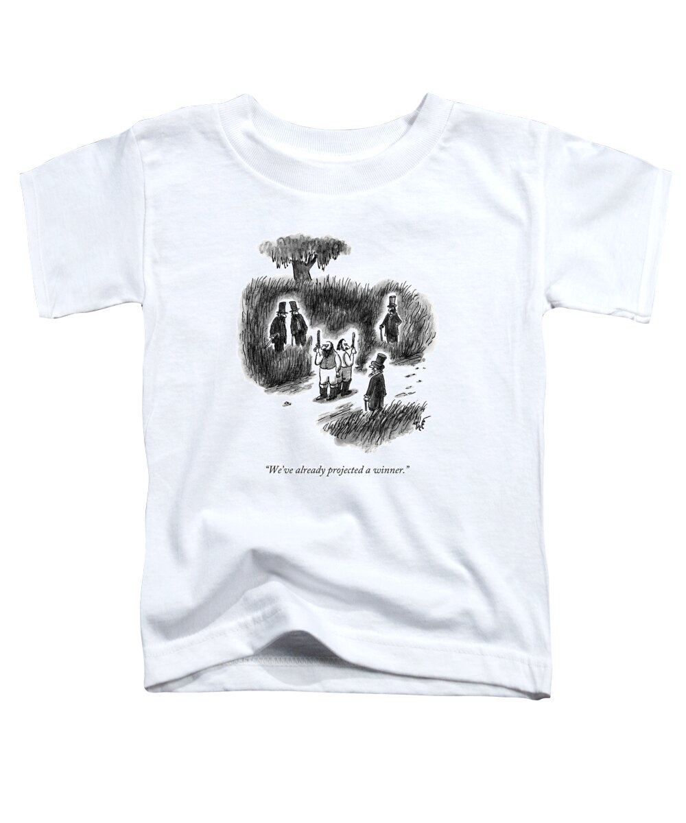 Duel Toddler T-Shirt featuring the drawing Men Watching Before A Duel To Take Place by Frank Cotham
