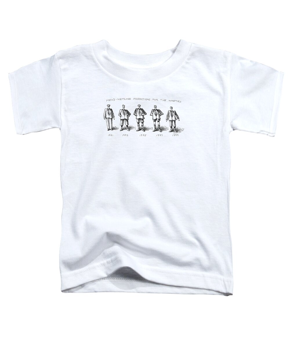 Fashion Toddler T-Shirt featuring the drawing Men's-hemline Predictions For The Nineties by John O'Brien