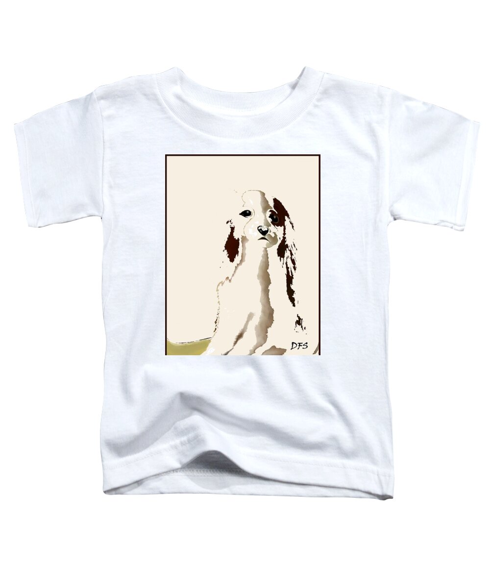 Diane Strain Toddler T-Shirt featuring the painting Mercedes - Our Cavalier King Charles Spaniel No. 9 by Diane Strain