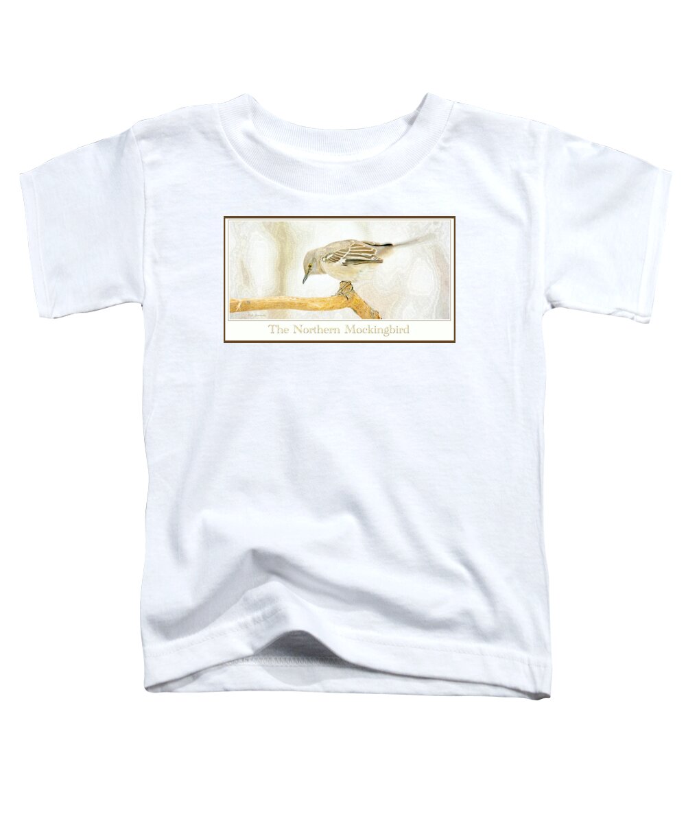 Biology Toddler T-Shirt featuring the digital art Mockingbird in Winter Digital Painting by A Macarthur Gurmankin