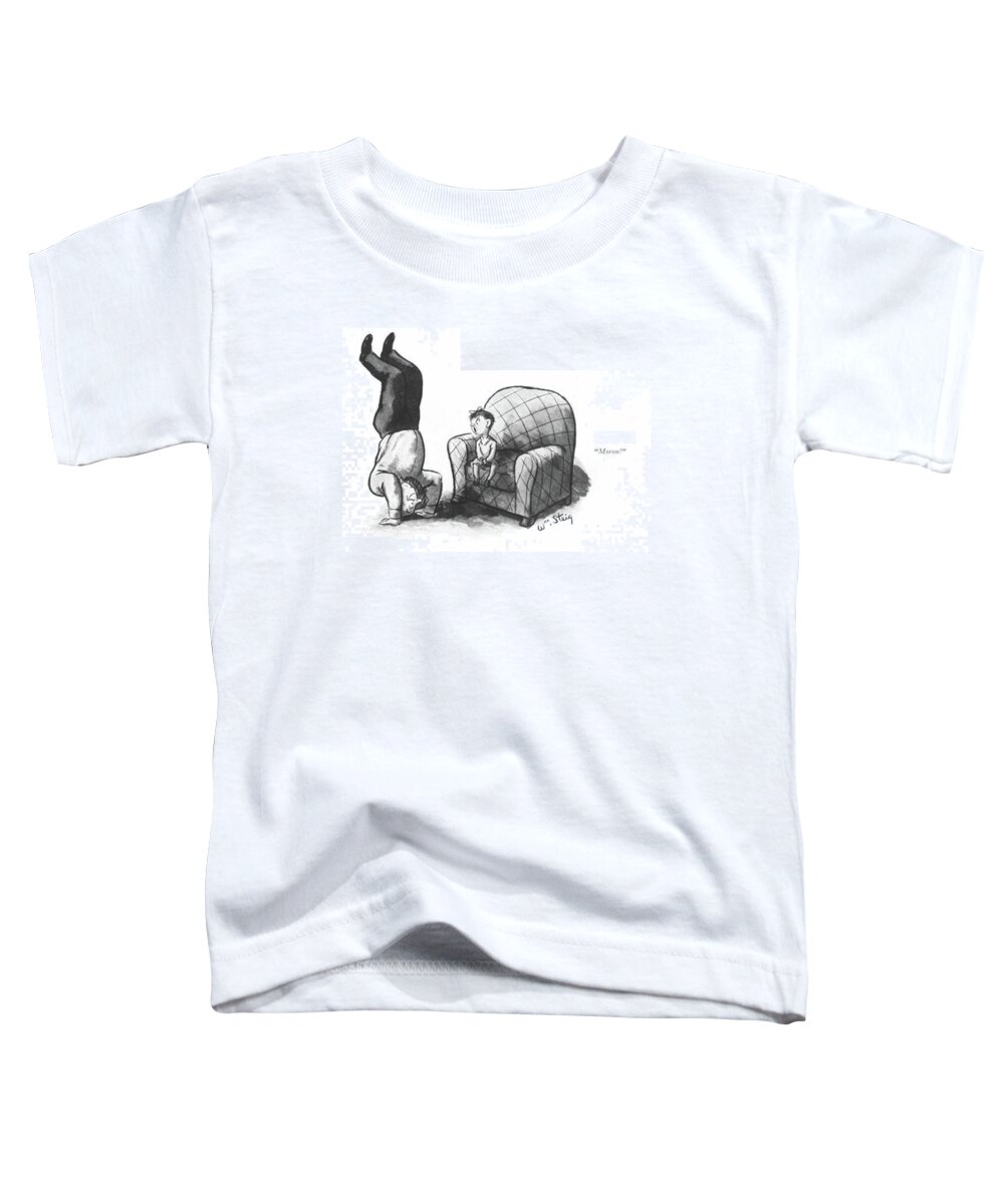 105301 Wst William Steig Toddler T-Shirt featuring the drawing Moron by William Steig
