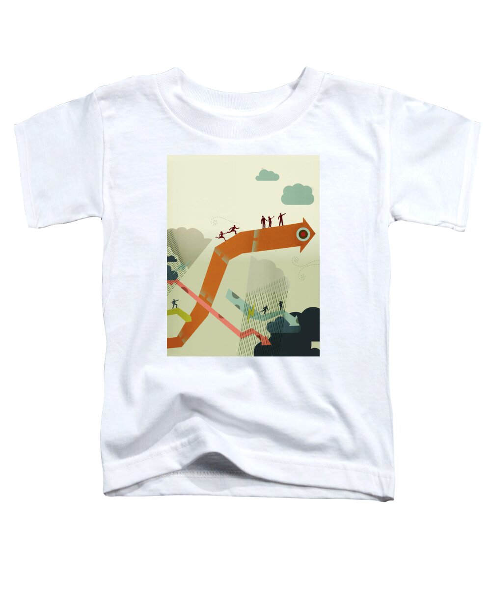 Accomplishment Toddler T-Shirt featuring the photograph Moving Up Arrow To Brighter Weather by Ikon Ikon Images