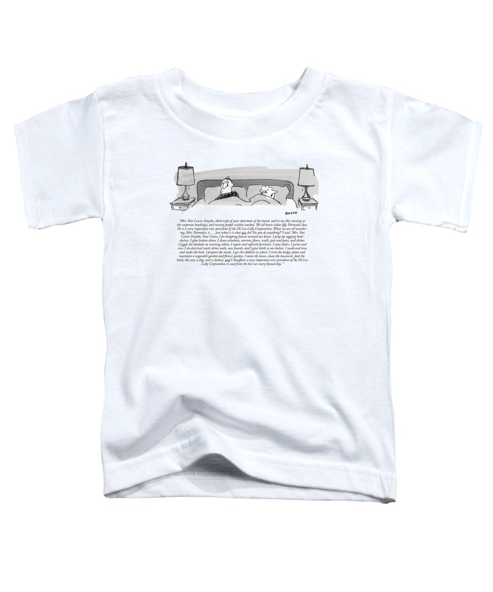 
 (woman Talks In Her Sleep Toddler T-Shirt featuring the drawing Mrs. Van Lewis-smythe by George Booth