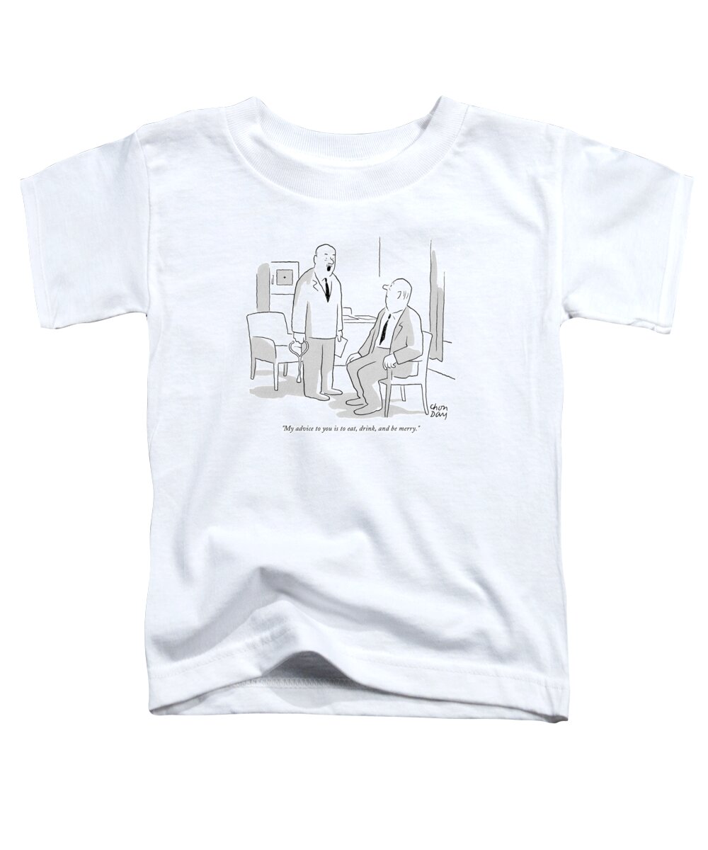 Health Toddler T-Shirt featuring the drawing Eat Drink And Be Merry by Chon Day