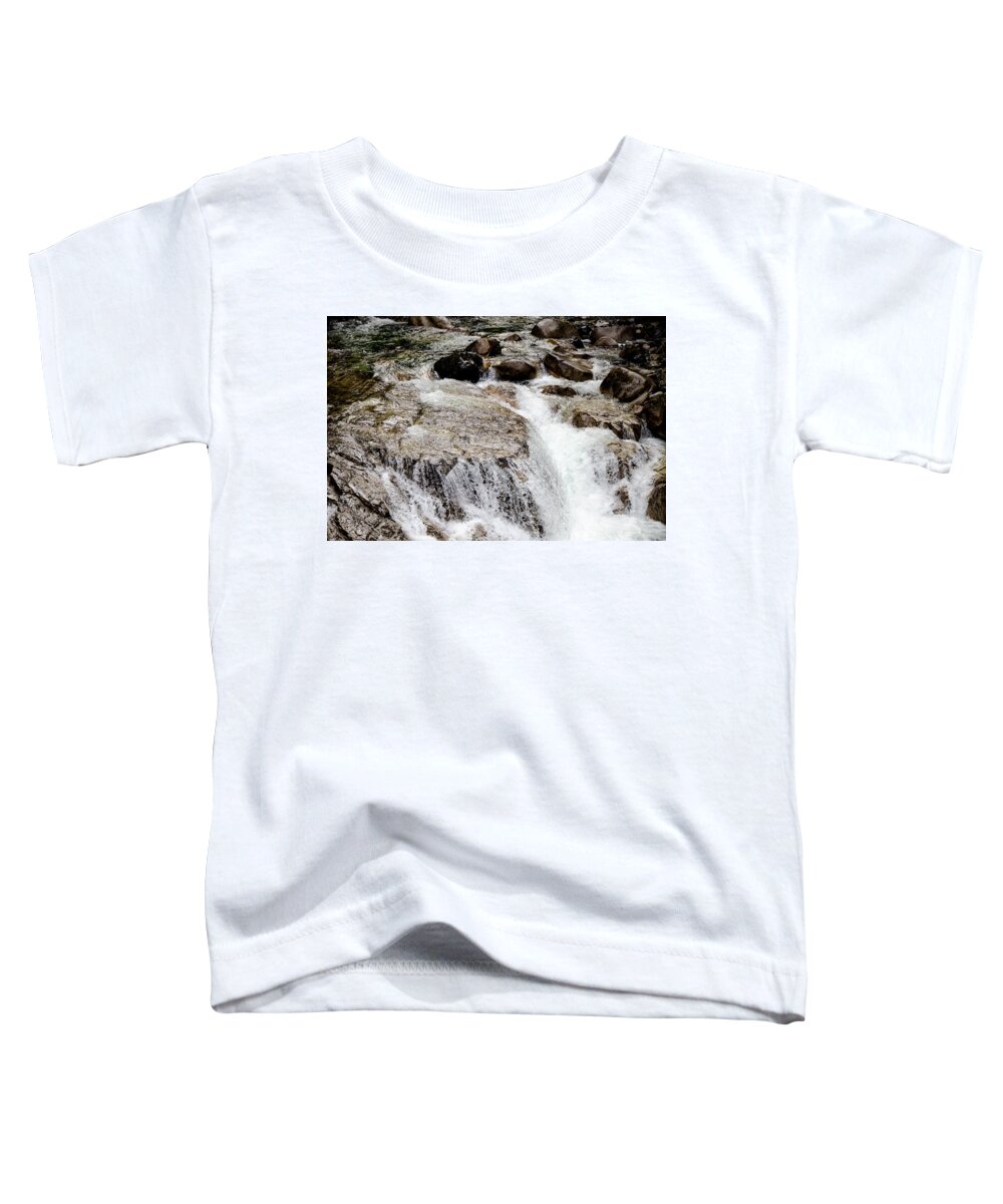 Running Water Toddler T-Shirt featuring the photograph Backroad Waterfall by Roxy Hurtubise