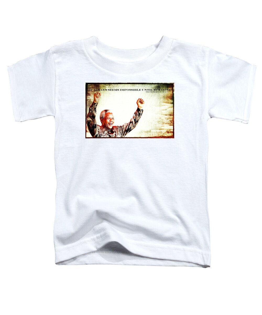 Nelson Mandela Toddler T-Shirt featuring the photograph Nelson Mandela by Spikey Mouse Photography