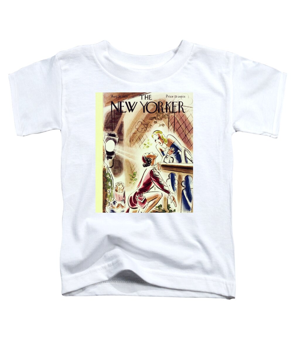 Theater Toddler T-Shirt featuring the painting New Yorker August 20 1938 by Leonard Dove