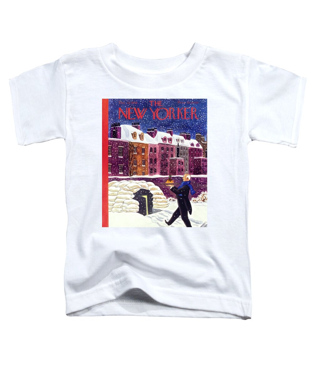 Military Toddler T-Shirt featuring the painting New Yorker December 21 1940 by Robert Day
