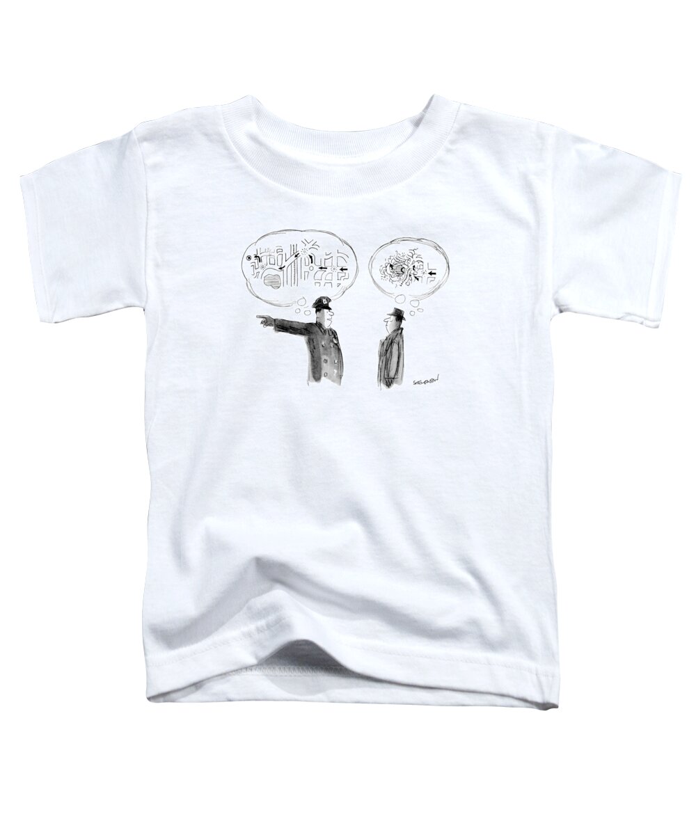 Communication Toddler T-Shirt featuring the drawing New Yorker February 16th, 1976 by James Stevenson