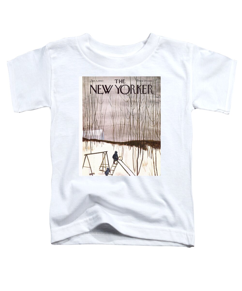 Kid Toddler T-Shirt featuring the painting New Yorker January 5th, 1963 by James Stevenson