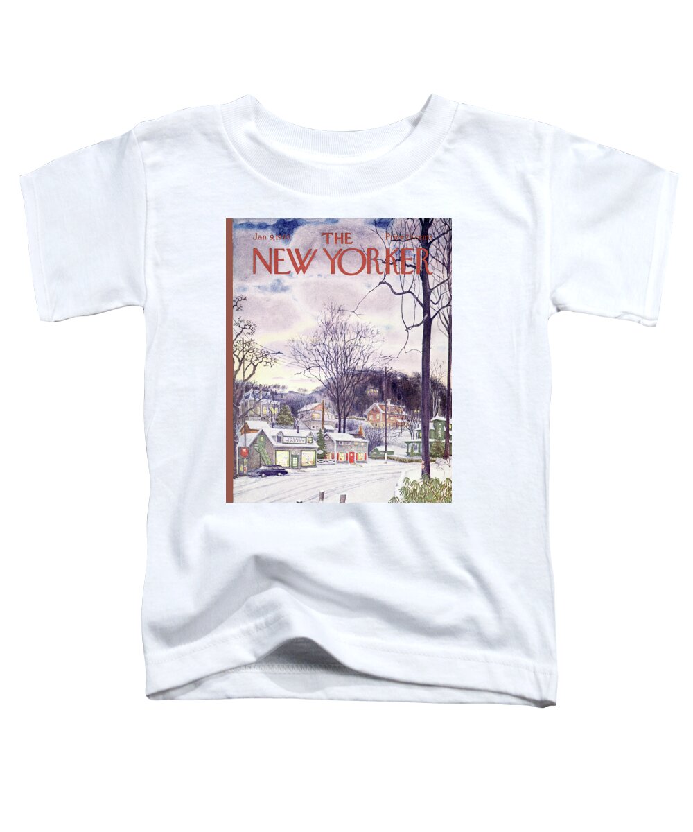 Suburban Toddler T-Shirt featuring the painting New Yorker January 9th, 1965 by Albert Hubbell