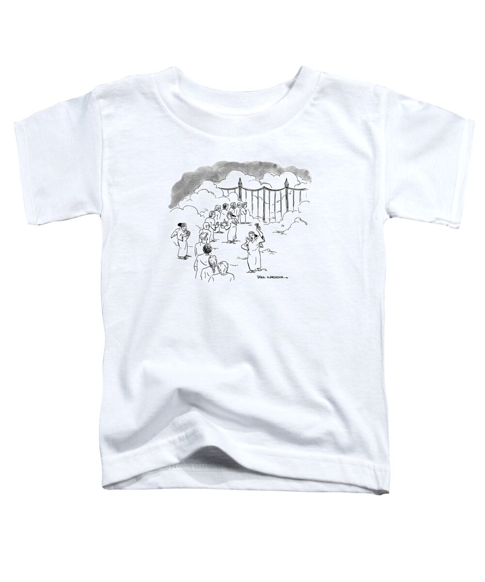 Heaven Toddler T-Shirt featuring the drawing New Yorker July 19th, 1999 by Paul Karasik