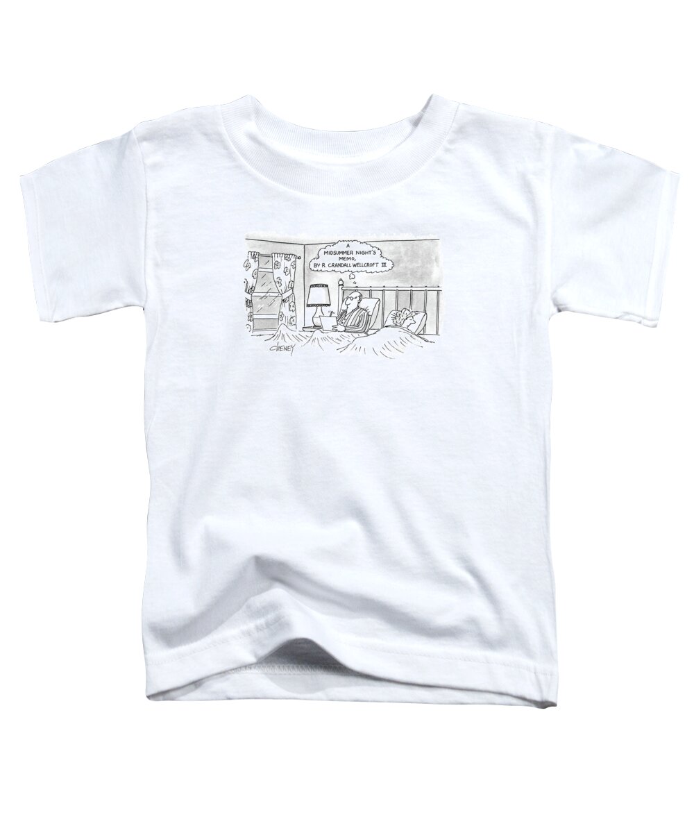 Writing Toddler T-Shirt featuring the drawing New Yorker July 21st, 1986 by Tom Cheney