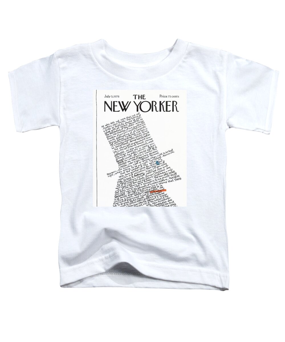 Calligraphy Toddler T-Shirt featuring the painting New Yorker July 5th, 1976 by Lou Myers