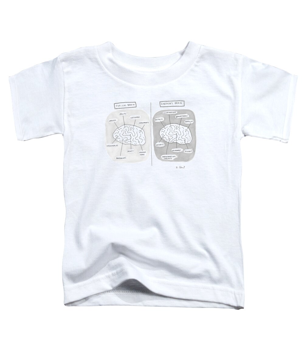 Brains Toddler T-Shirt featuring the drawing New Yorker July 5th, 1999 by Roz Chast