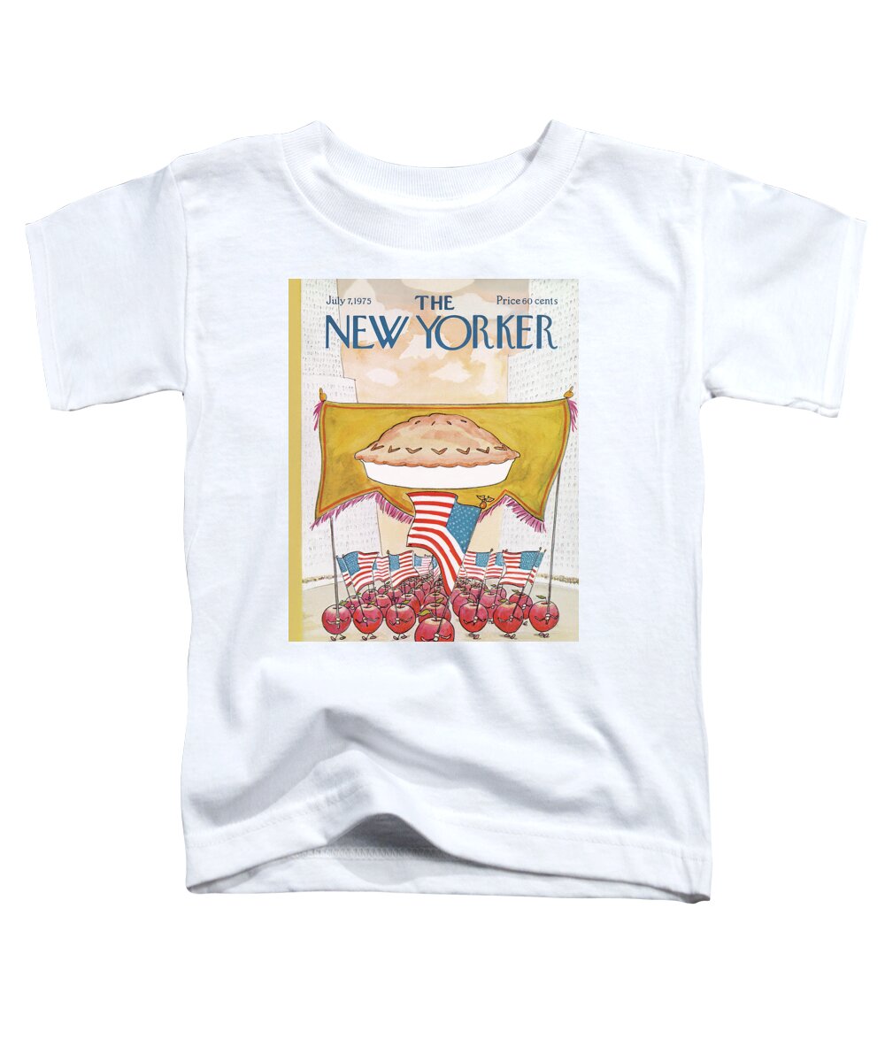 Apple Pie Toddler T-Shirt featuring the painting New Yorker July 7th, 1975 by Robert Weber
