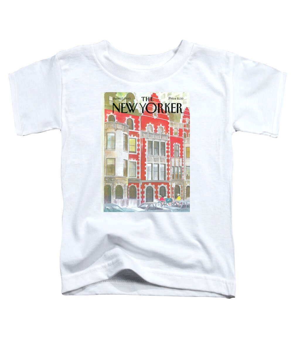 New York City Toddler T-Shirt featuring the painting New Yorker June 17th, 1985 by Charles Saxon