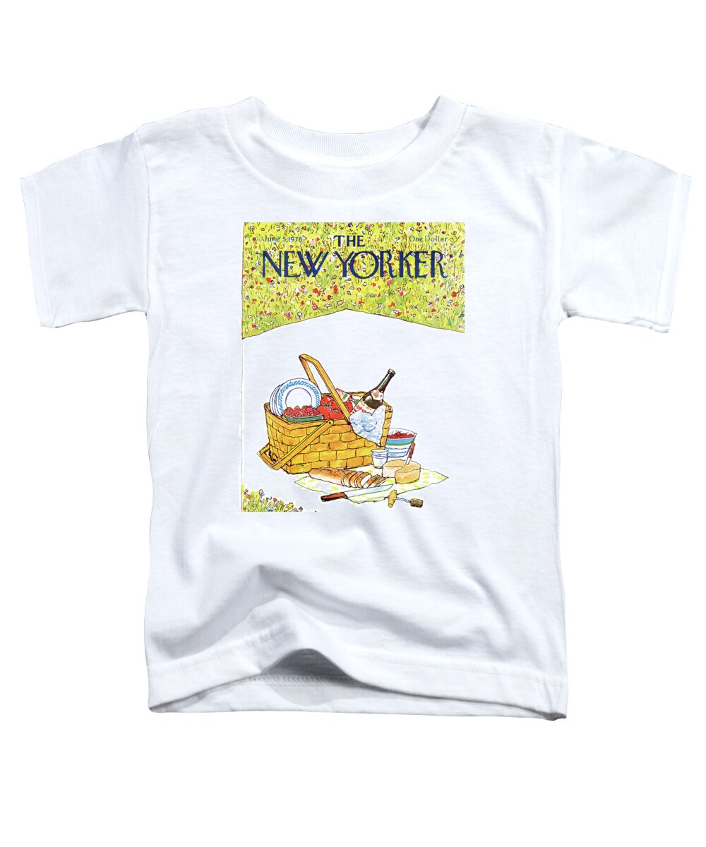 Food Toddler T-Shirt featuring the painting New Yorker June 5th, 1978 by Arthur Getz
