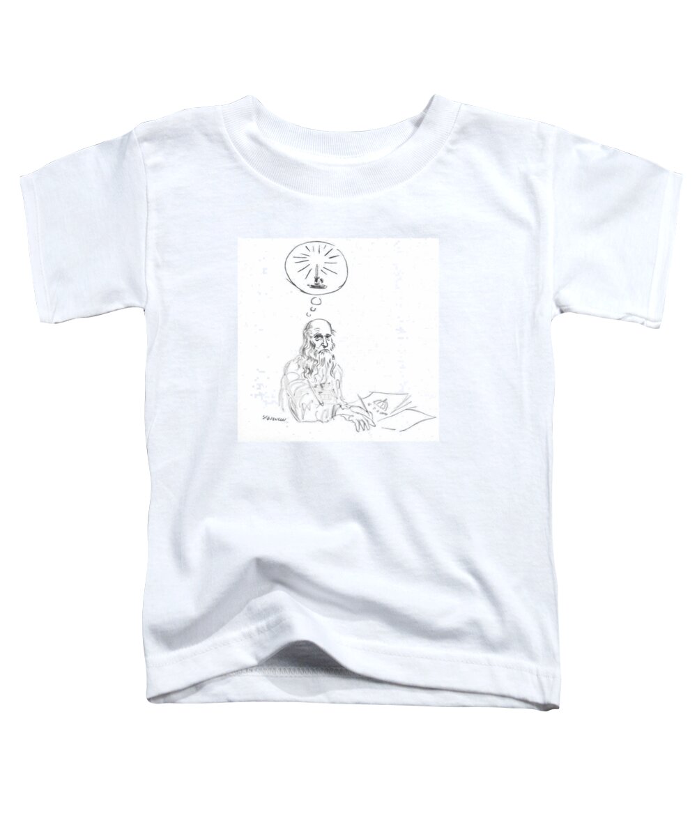 79904 Jst James Stevenson (leonardo Da Vinci Has Mental Image Of A Lit Candle Toddler T-Shirt featuring the drawing New Yorker March 20th, 1971 by James Stevenson