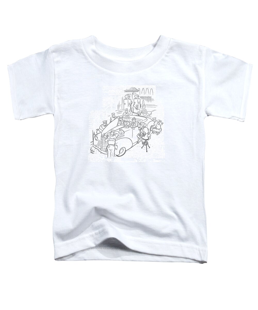 111053 Rde Richard Decker Toddler T-Shirt featuring the drawing New Yorker March 29th, 1941 by Richard Decker