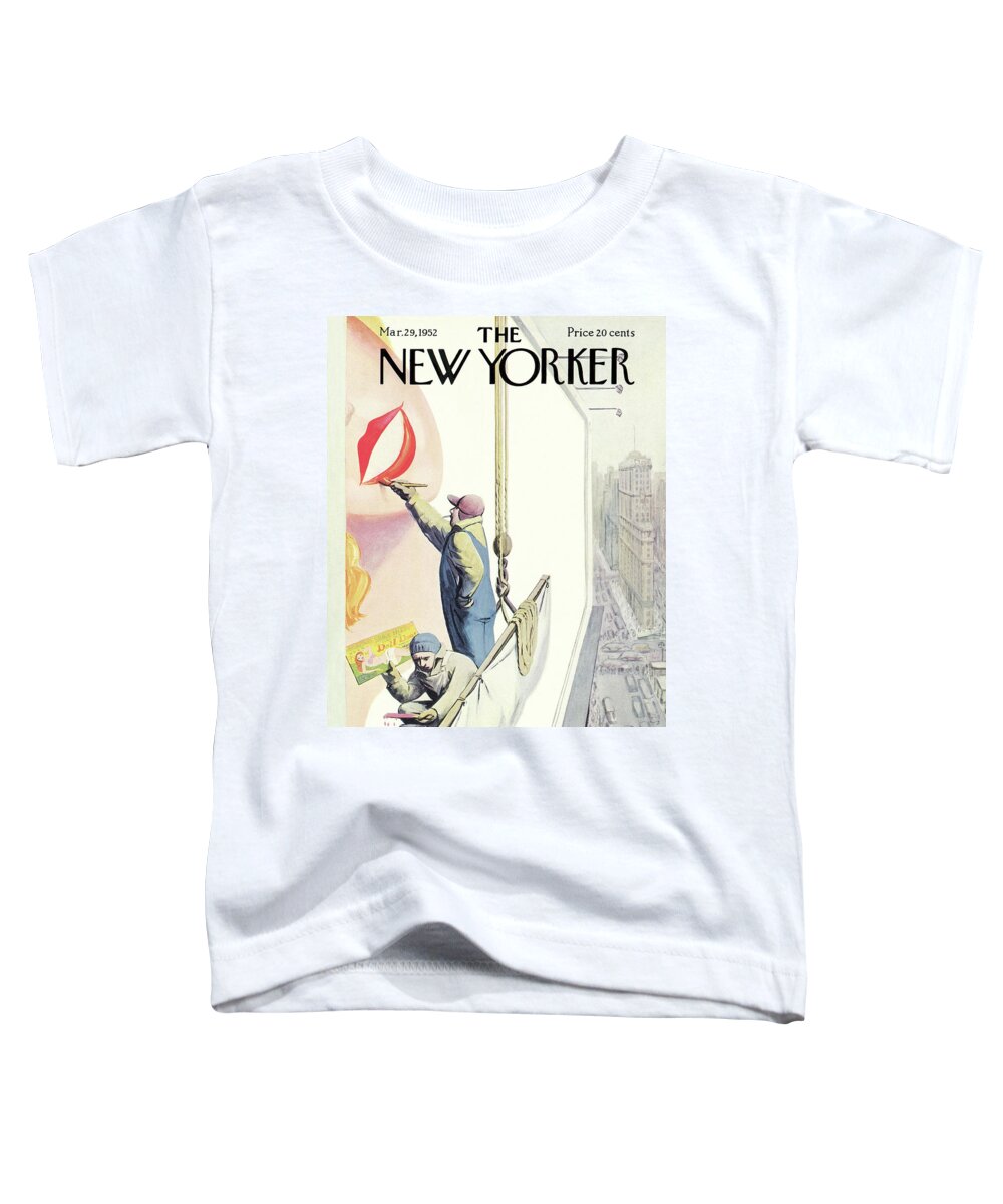 Advertising Toddler T-Shirt featuring the painting New Yorker March 29th, 1952 by Arthur Getz
