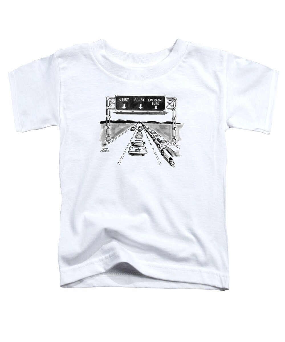 Road Signs Toddler T-Shirt featuring the drawing New Yorker May 10th, 1999 by Marisa Acocella Marchetto