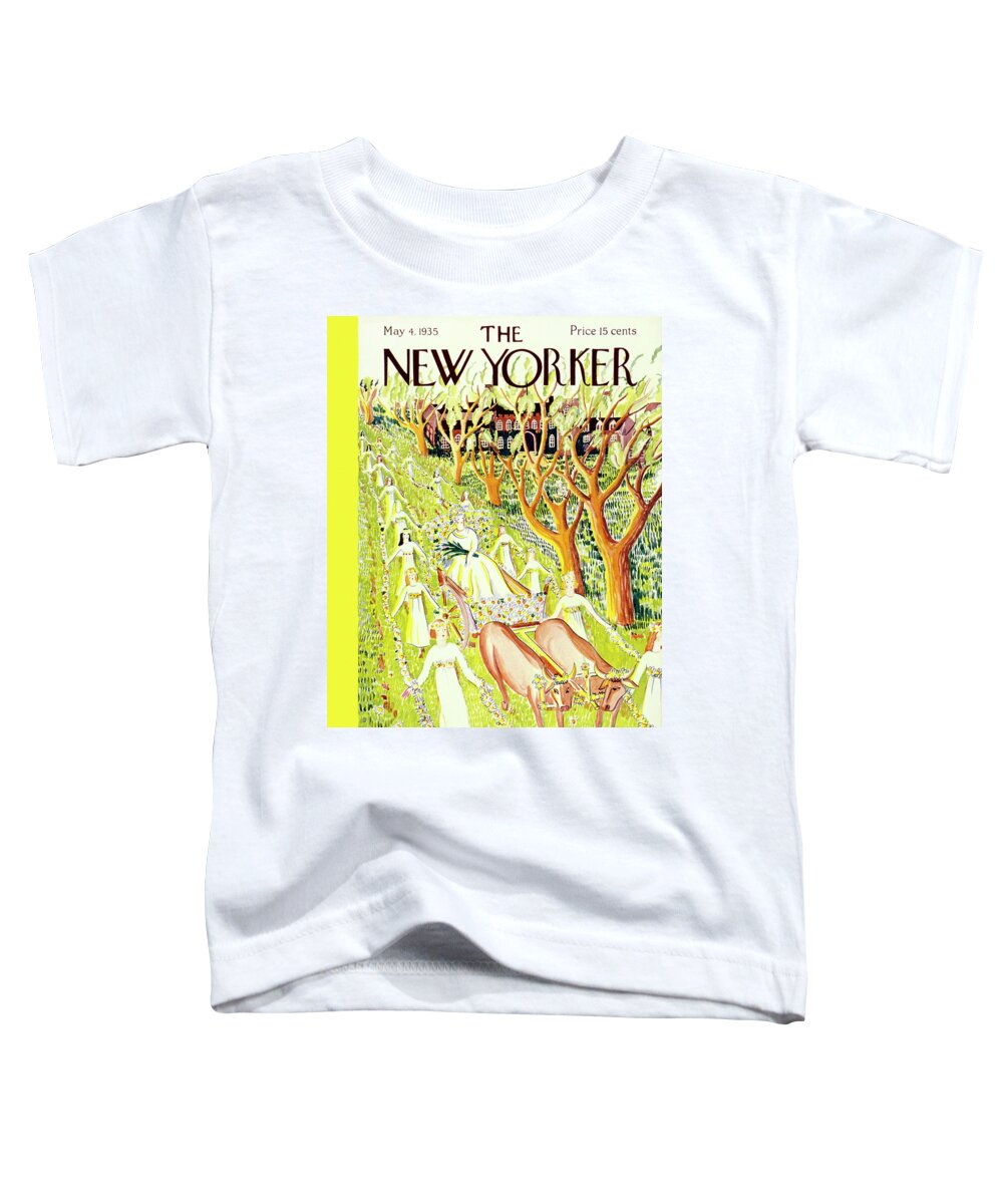 Bride Toddler T-Shirt featuring the painting New Yorker May 4 1935 by Ilonka Karasz