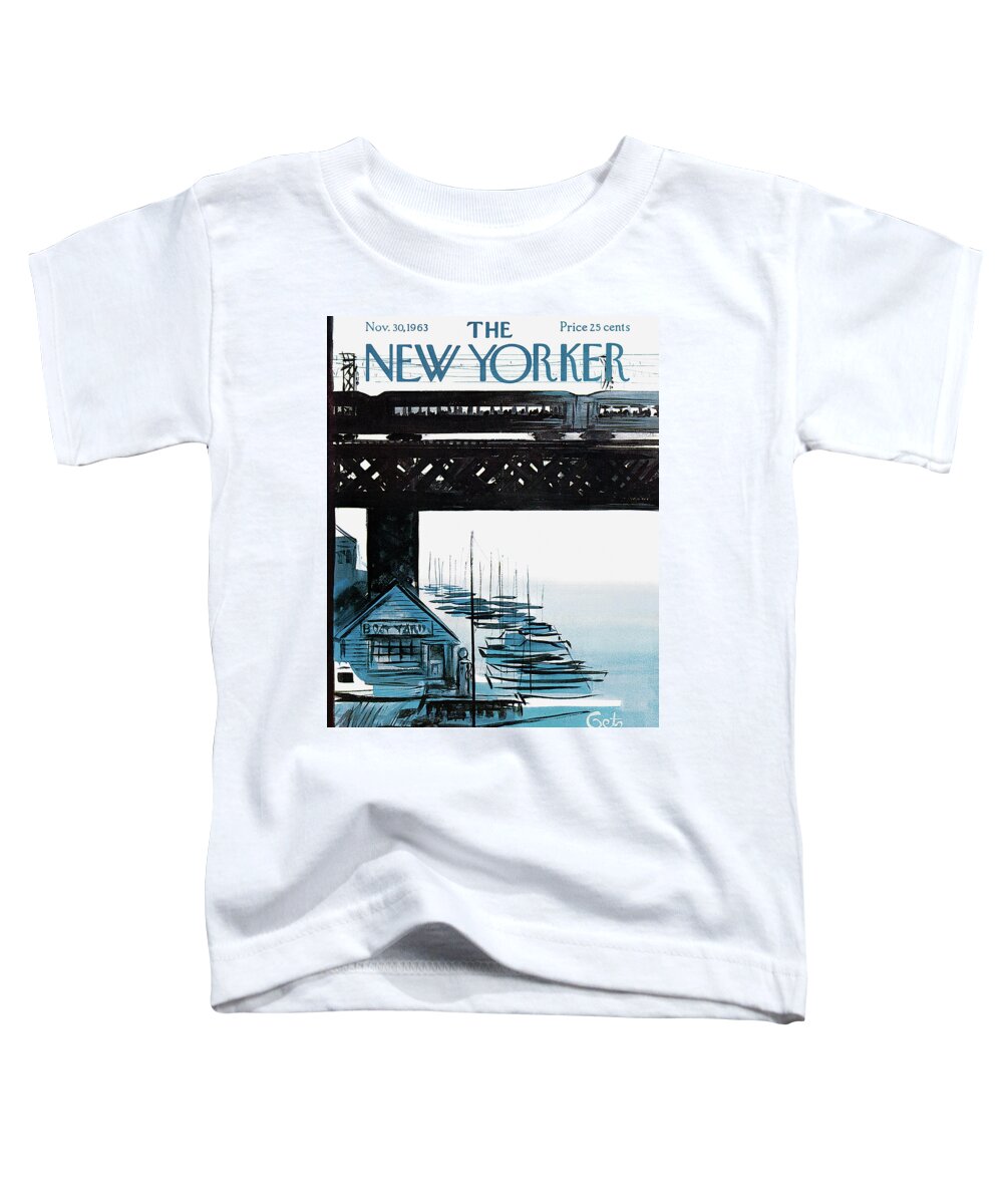 Sea Toddler T-Shirt featuring the painting New Yorker November 30th, 1963 by Arthur Getz