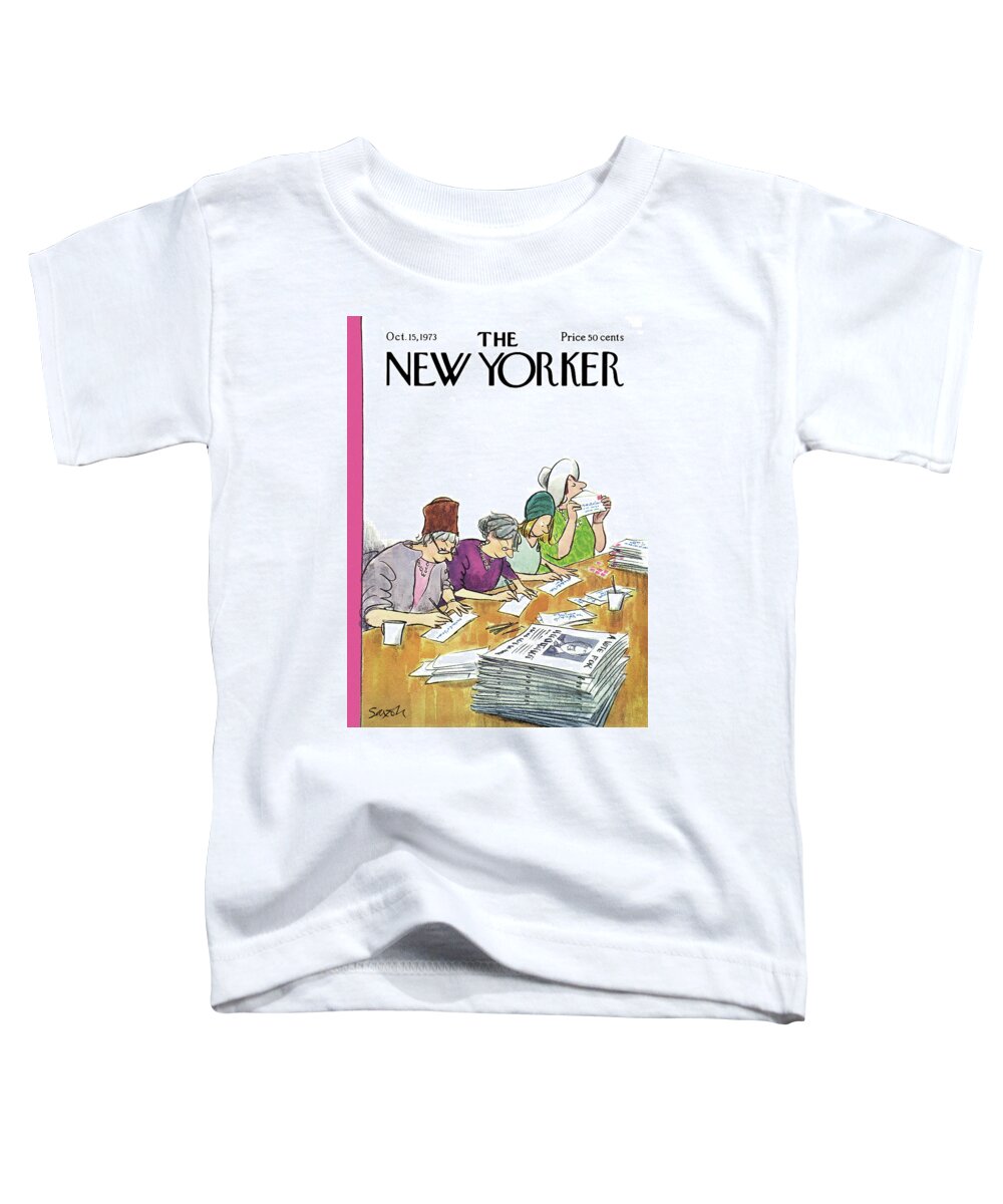 Polls Toddler T-Shirt featuring the painting New Yorker October 15th, 1973 by Charles Saxon