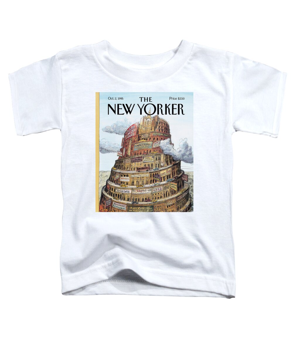I Love Babel Toddler T-Shirt featuring the painting New Yorker October 2nd, 1995 by Edward Sorel