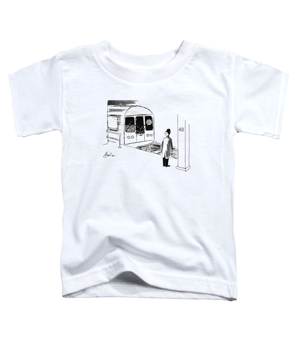 (a Man Encounters A Subway Train Driven By A Jack 'o-lantern.)
Holidays Toddler T-Shirt featuring the drawing New Yorker October 31st, 1994 by Edward Frascino
