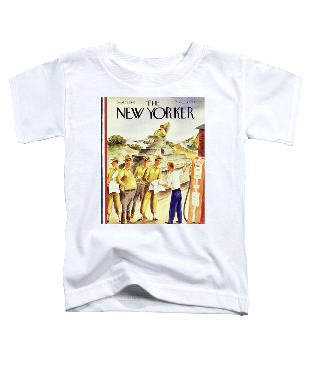 Military Toddler T-Shirt featuring the painting New Yorker September 28 1940 by Constantin Alajalov