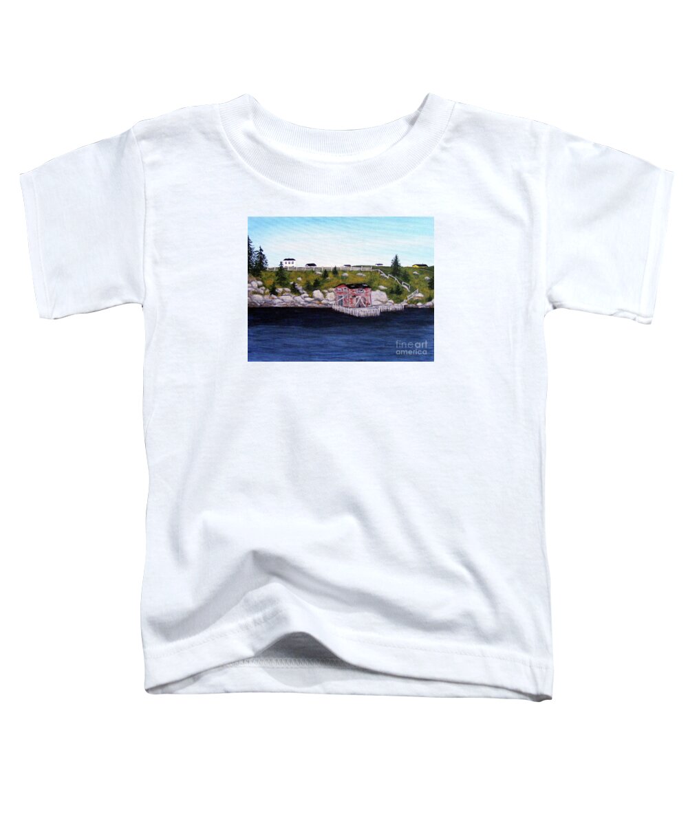 Barbara Griffin Toddler T-Shirt featuring the painting Old Stage and Storeloft by Barbara A Griffin