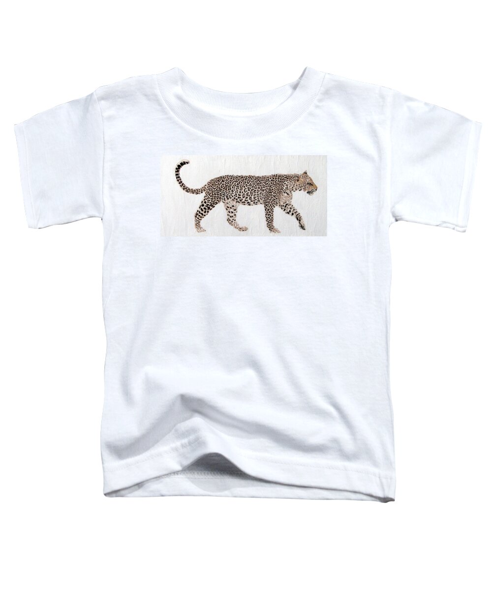 Leopard Toddler T-Shirt featuring the painting On the Prowl by Stephanie Grant