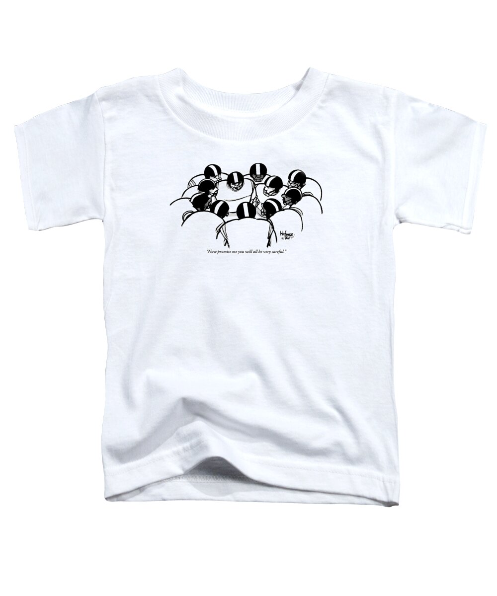 Football Toddler T-Shirt featuring the drawing One Football Player Says To The Others by Kaamran Hafeez