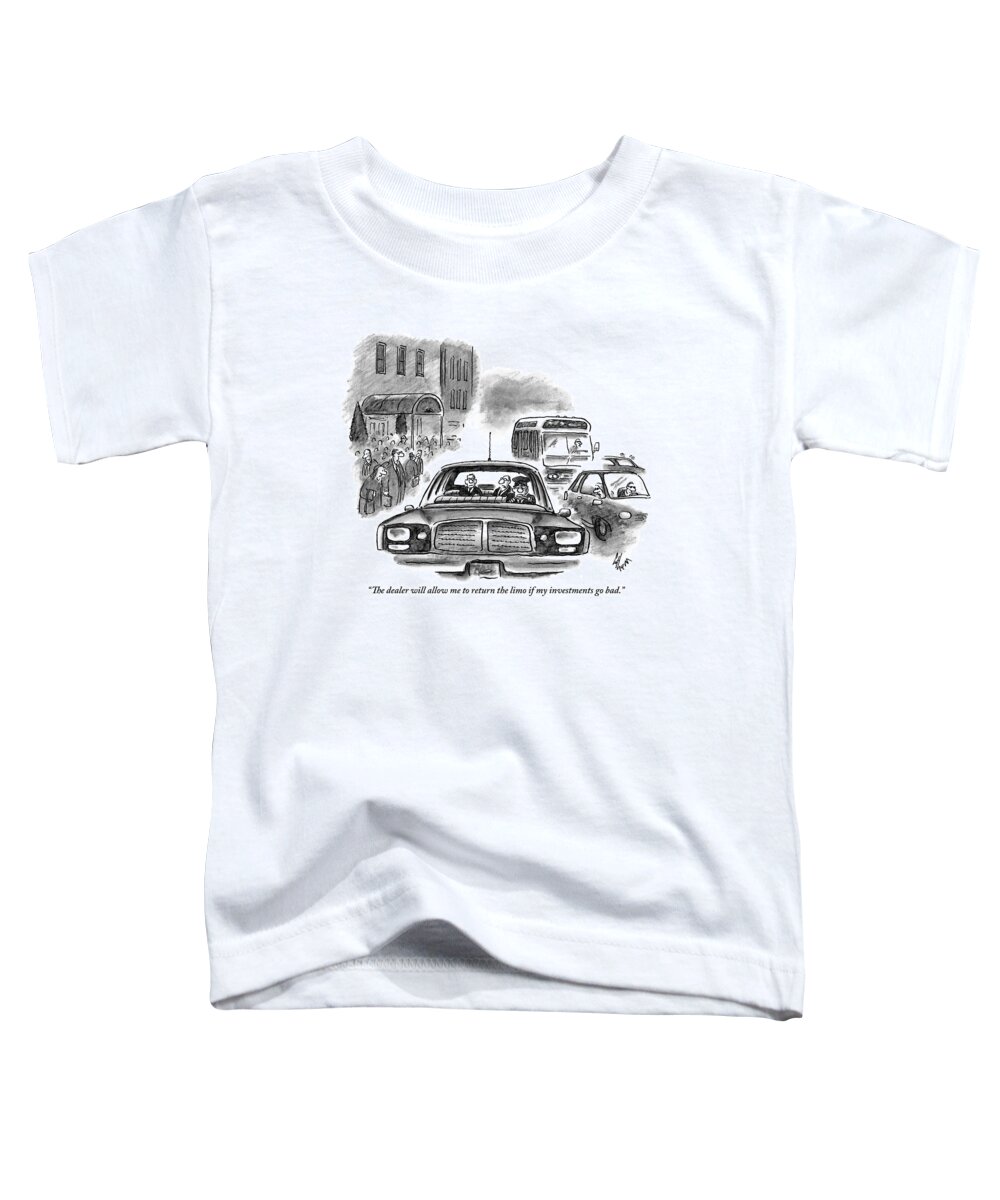 Automobiles Toddler T-Shirt featuring the drawing One Man Speaks To Another In The Back by Frank Cotham